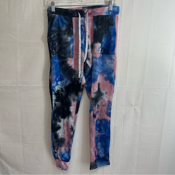 Love Womens 2-Piece Tie-Dye Sweatshirt & Jogger Set Pink/Blue/Black Medium - Picture 7 of 10